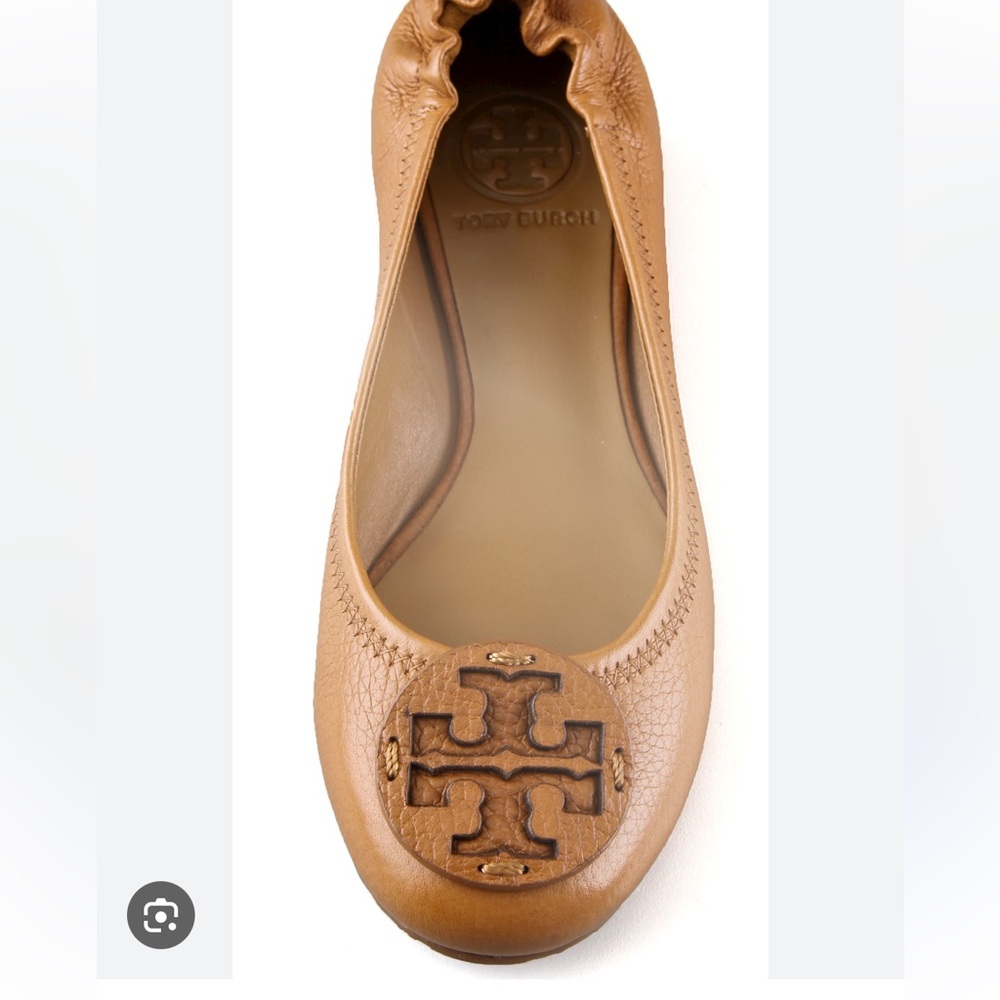 Tory Burch Leather Reva tan Ballet Flats size 8